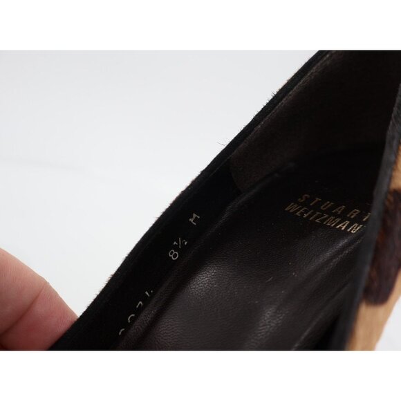 Stuart Weitzman Pumps Women's Size 8.5 M Brown Pony Hair Wedge Slip On Shoes - Picture 12 of 13